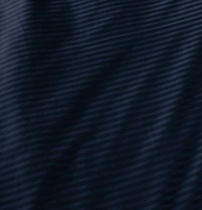 1000TC Ultra Soft Striped King Size Midnight Blue Duvet Quilt Cover Set