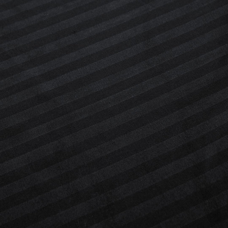 1000TC Ultra Soft Striped Queen Size Black Duvet Quilt Cover Set