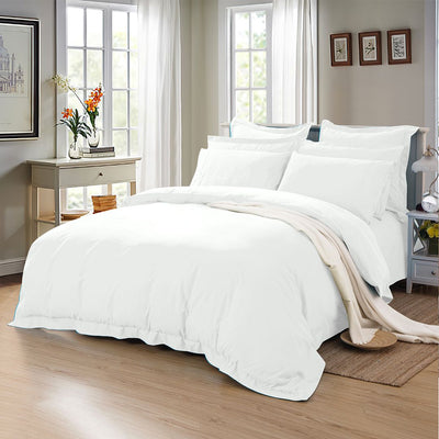 1000TC Tailored Queen Size White Duvet Quilt Cover Set