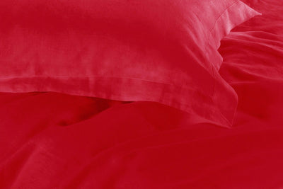 1000TC Tailored Single Size Red Duvet Quilt Cover Set