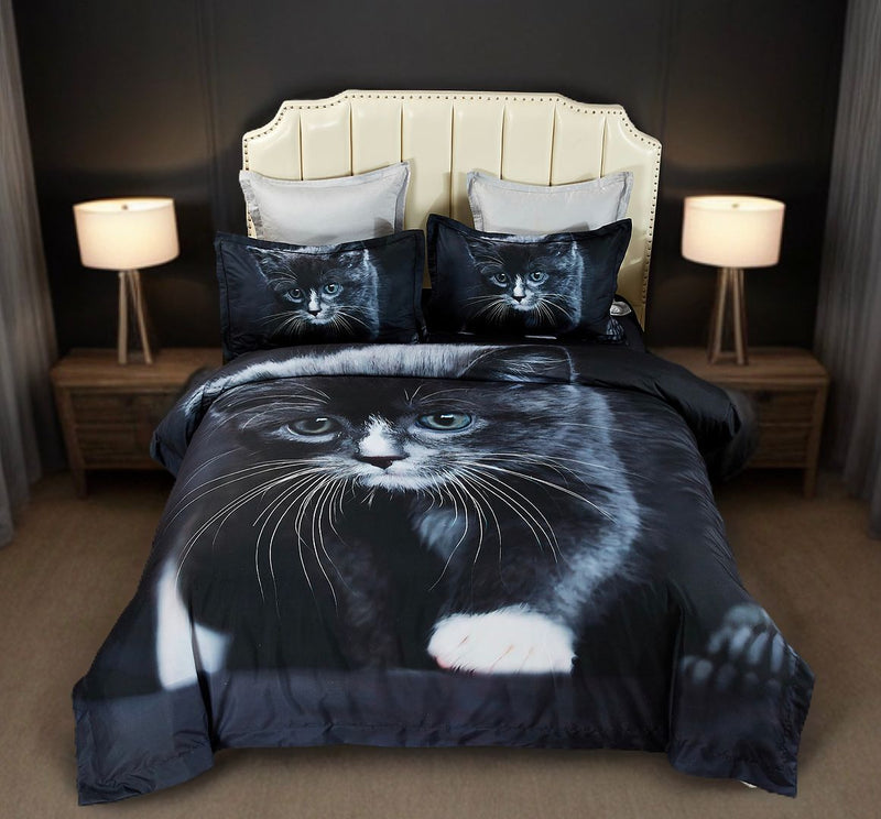 Cat Quilt Cover Set - Super King Size