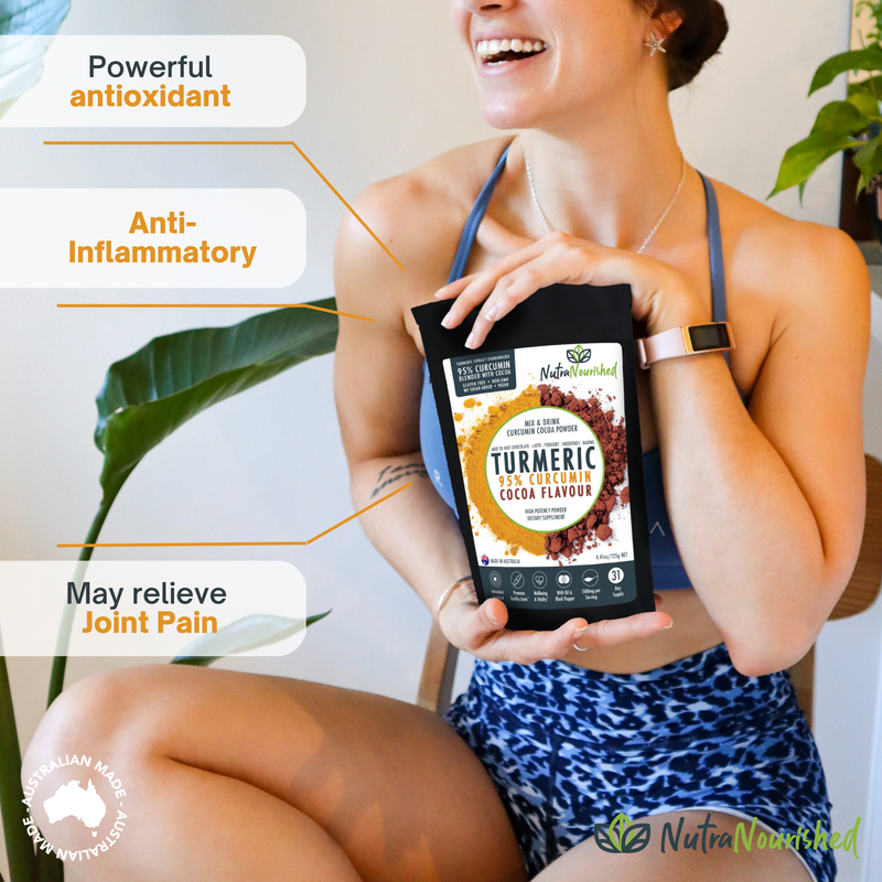 95% Organic Curcumin Extract Cocoa Flavour - Turmeric Powder With Black Pepper - Organic and with Black Pepper,