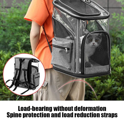 LIFEBEA Cat Pet Carrier Backpack - Dog Puppy Travel Space Carrier Bag - Intimate Design & Easy Access for Pets - Breathable & Soft Backpacks - Ideal Use for Outdoor Trip (S)