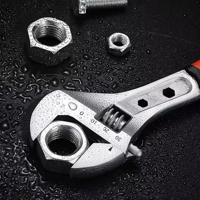 8inch 10inch 12inch Durable Chrome Vanadium Steel Rubberized Grip Adjustable Wrench - 10inch