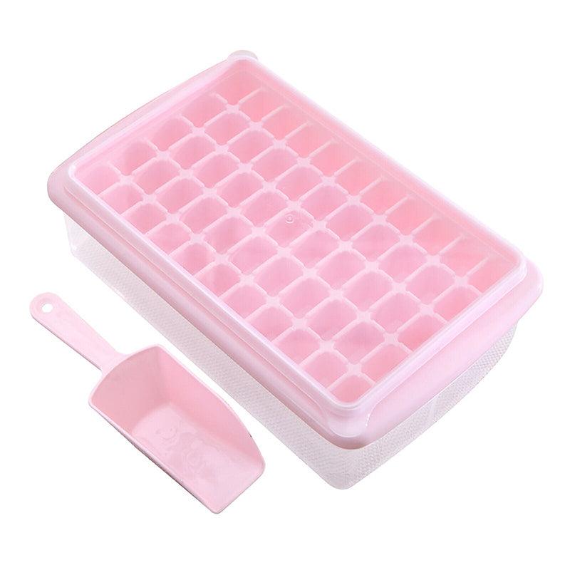 55 Grids Ice Cube Tray Mould With Lid And Storage Box Scoop Set Maker Ice Cube - Blue