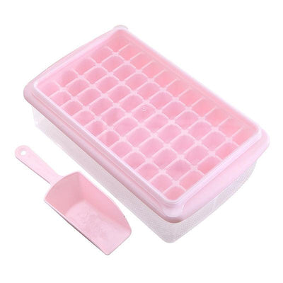 55 Grids Ice Cube Tray Mould With Lid And Storage Box Scoop Set Maker Ice Cube - Green