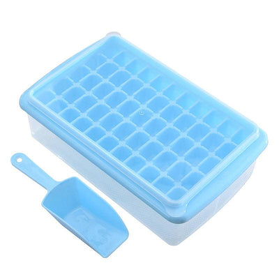 55 Grids Ice Cube Tray Mould With Lid And Storage Box Scoop Set Maker Ice Cube - Pink