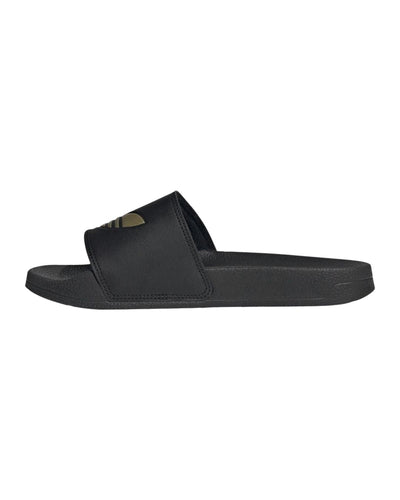 Adidas Black Casual Slides with Gold Accents in Core Black - 7 US