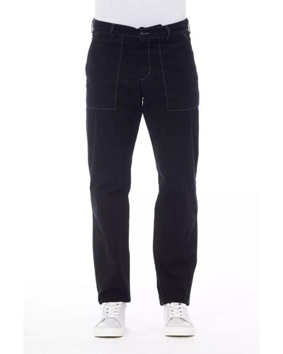 Alpha Studio Men's Blue Cotton Jeans & Pant - W52 US