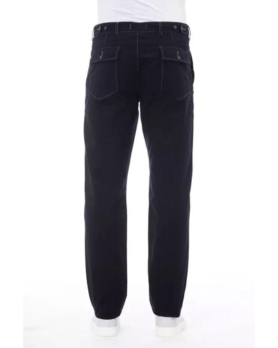 Alpha Studio Men's Blue Cotton Jeans & Pant - W52 US