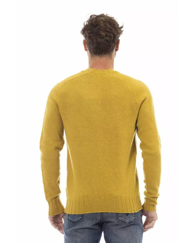 Alpha Studio Men's Yellow Wool Sweater - 50 IT