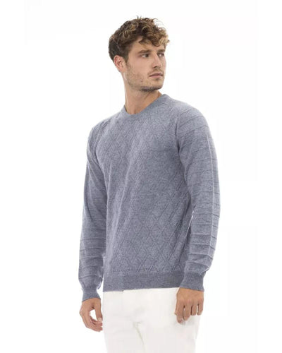 Alpha Studio Men's Light Blue Viscose Sweater - 50 IT