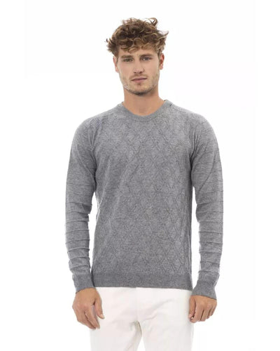 Alpha Studio Men's Gray Viscose Sweater - 50 IT