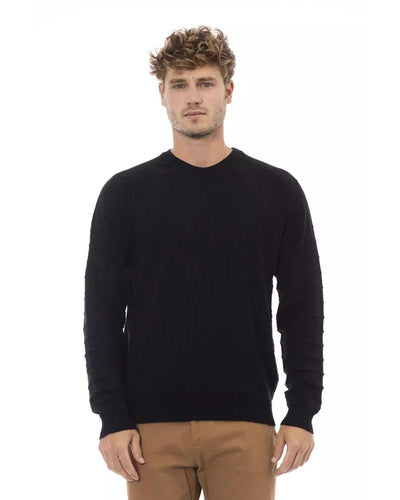 Alpha Studio Men's Black Viscose Sweater - 48 IT