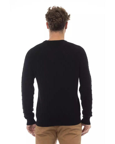 Alpha Studio Men's Black Viscose Sweater - 50 IT