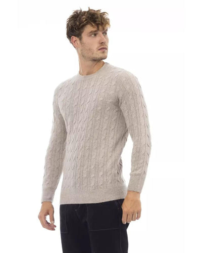 Alpha Studio Men's Beige Viscose Sweater - 50 IT