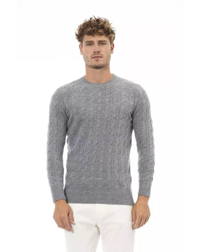 Alpha Studio Men's Gray Viscose Sweater - 46 IT