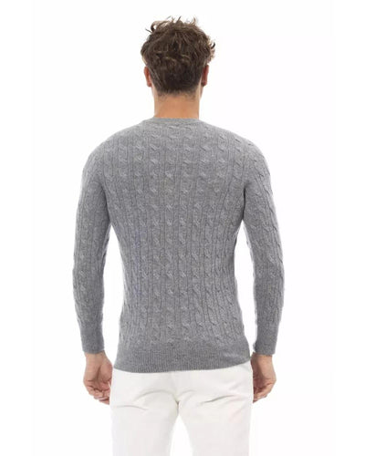 Alpha Studio Men's Gray Viscose Sweater - 50 IT