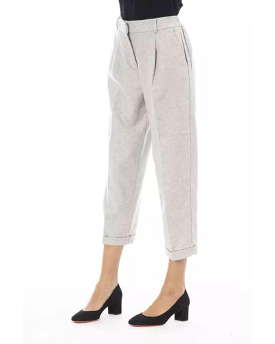 Alpha Studio Women's Gray Wool Jeans & Pant - W44 US