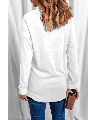 Azura Exchange V Neck Long Sleeve Knit Top - M