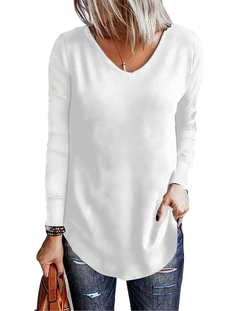 Azura Exchange V Neck Long Sleeve Knit Top - M