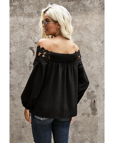 Azura Exchange Lace Off The Shoulder Top - L