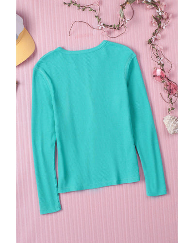 Azura Exchange Ribbed Knit Long Sleeve Top - L
