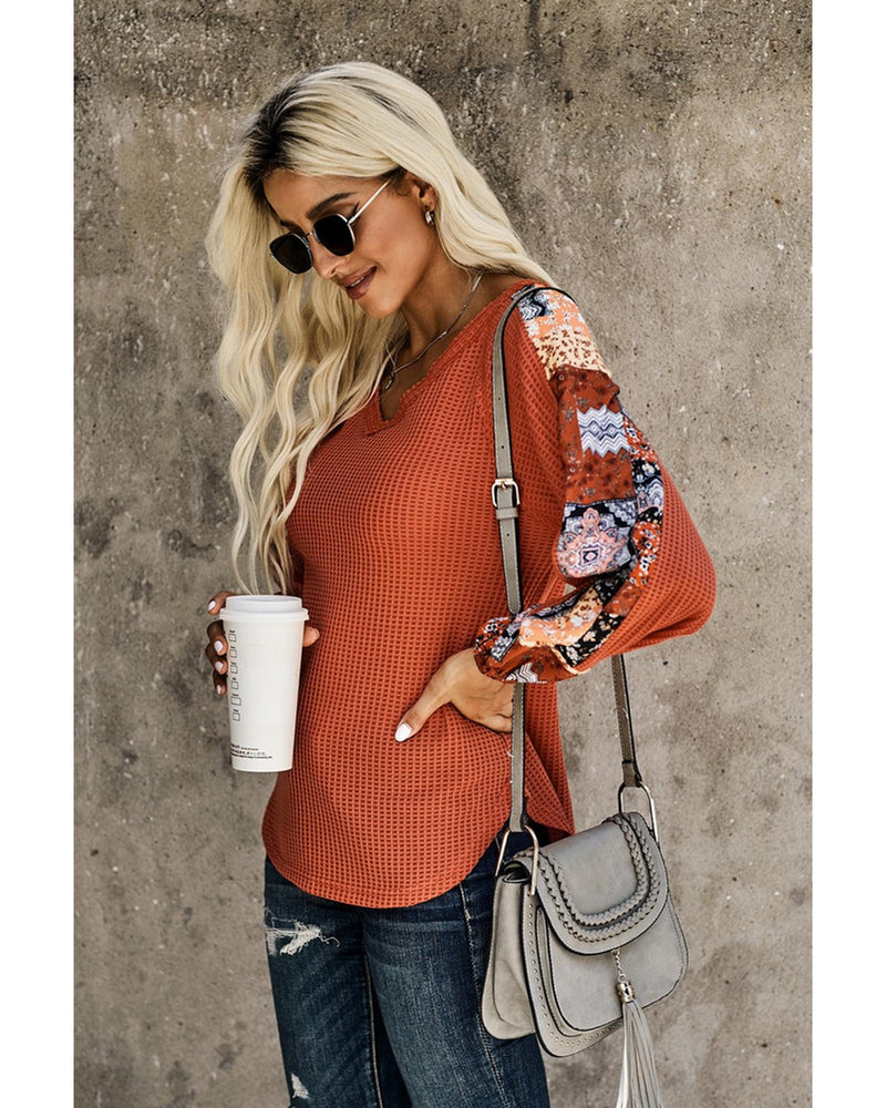 Azura Exchange Eyelet Thermal Knit Top - L