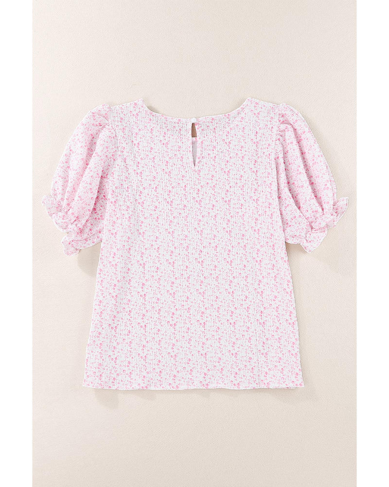 Azura Exchange Smocked Puff Sleeve Blouse - XL