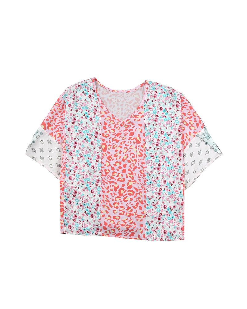 Azura Exchange Animal Floral Mix Print Cape Top - XL