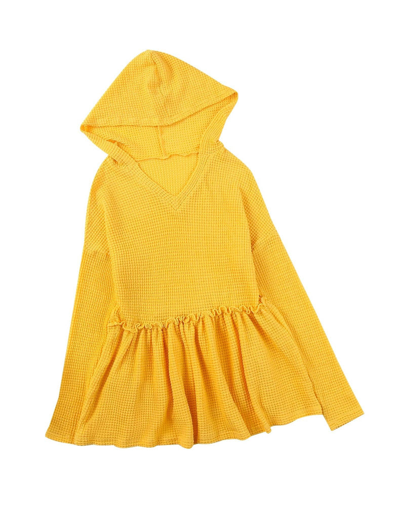 Azura Exchange Hooded Flowy Top with Frill - XL