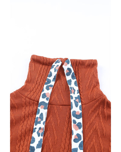 Azura Exchange Cowl Neck Patchwork Knit Top - S