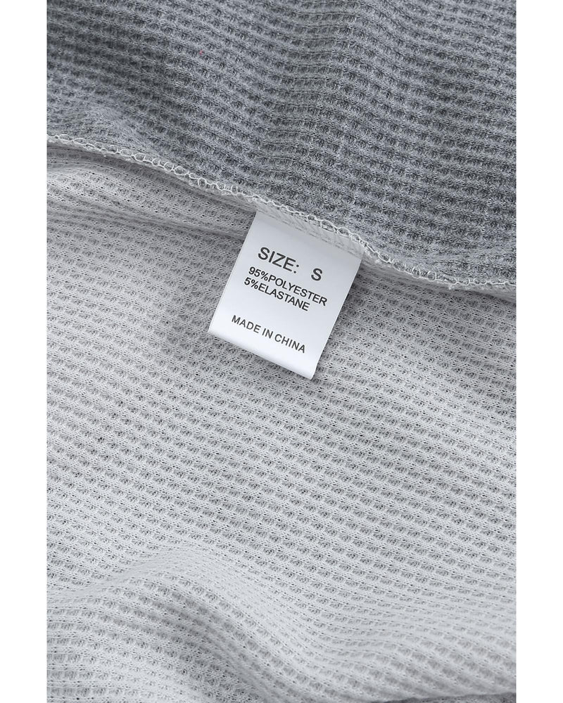 Azura Exchange Leopard Contrast Sleeve Colorblock Waffle Knit Top - M