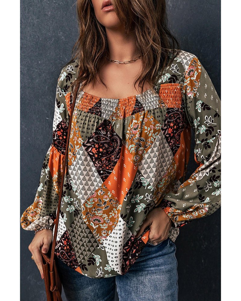 Azura Exchange Mixed Print Blouse - S