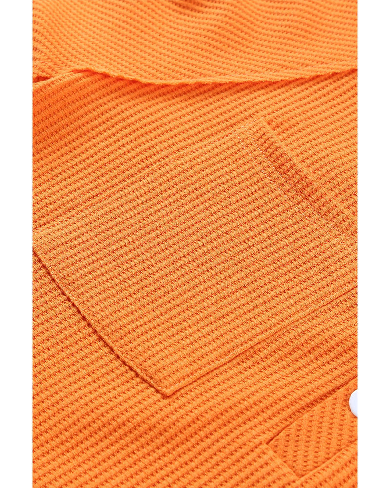 Azura Exchange V Neck Drop Shoulder Waffle Knit Top - L