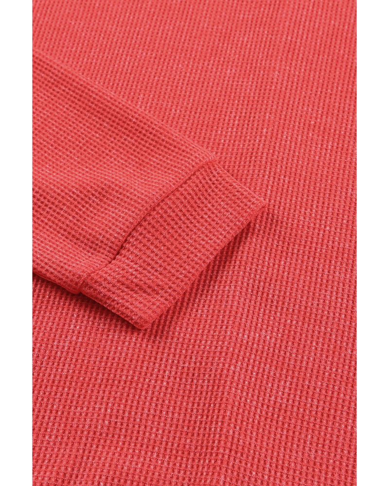 Azura Exchange Waffle Knit Side Slit Pullover - L