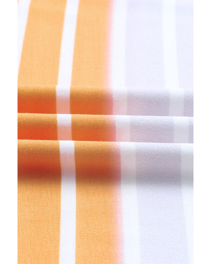 Azura Exchange Gradient Striped Long Sleeve V-Neck Blouse - XL