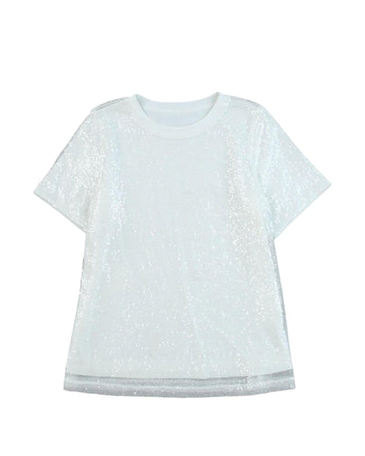 Azura Exchange Sequin Short Sleeve T-Shirt - XL