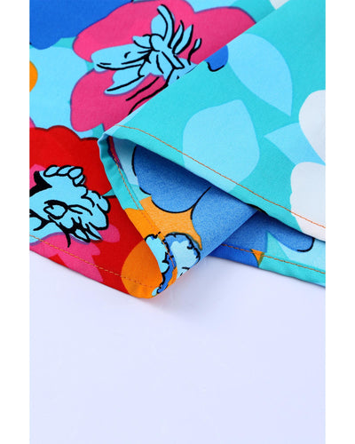 Azura Exchange Floral Print V Neck Blouse - S