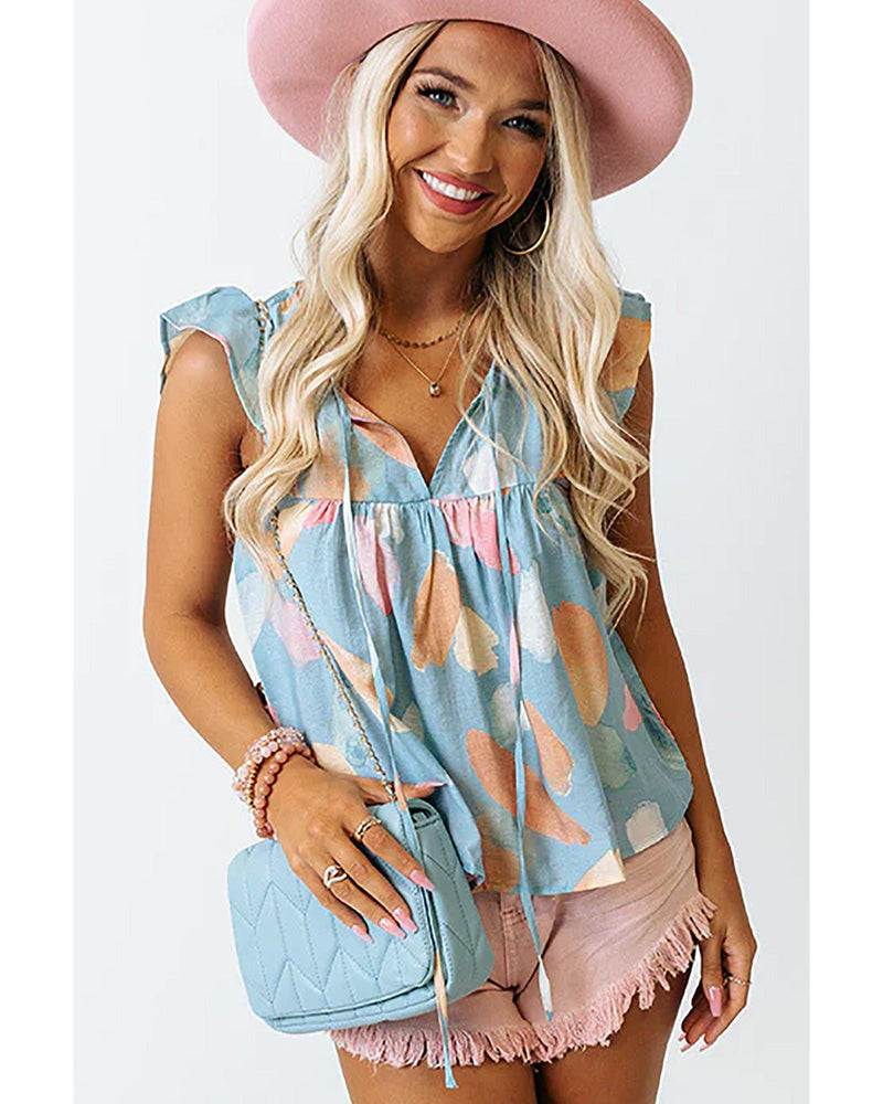 Azura Exchange Ruffled Cap Sleeve Shift Top - M