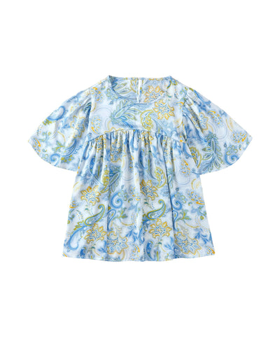 Azura Exchange Paisley Print Wide Sleeves Blouse - L