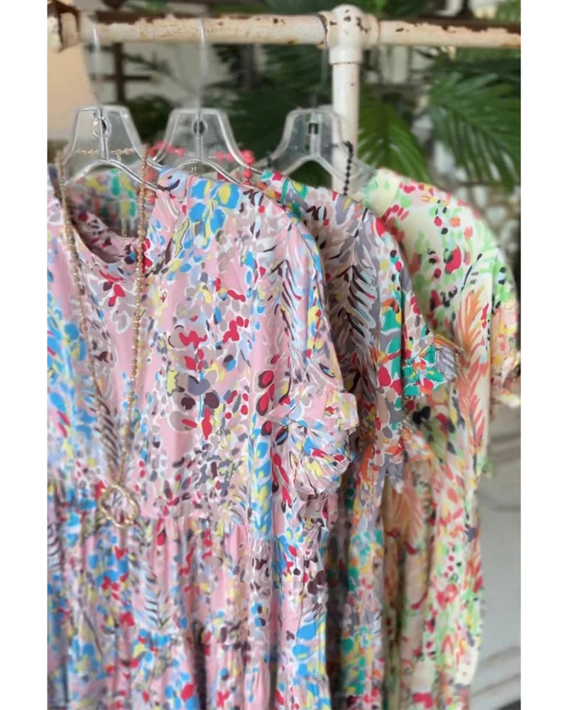 Azura Exchange Floral Print Ruffle Sleeve Top - L