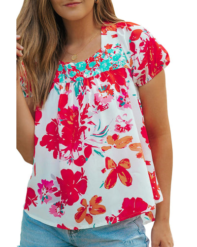 Azura Exchange Embroidered Square Neck Blouse - L