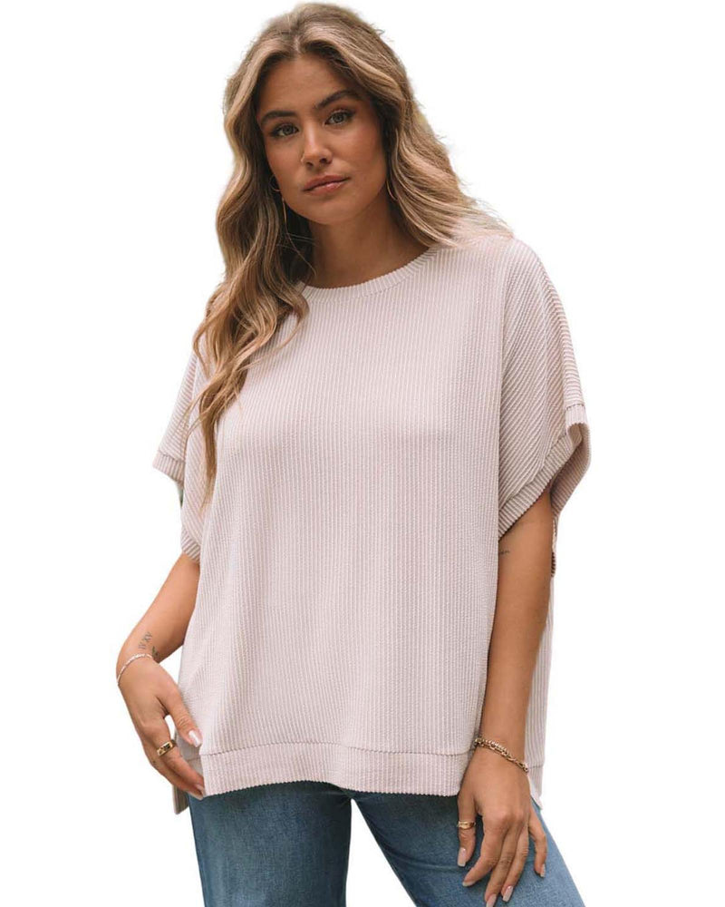 Azura Exchange Ribbed Knit Batwing Sleeve Tunic - XL