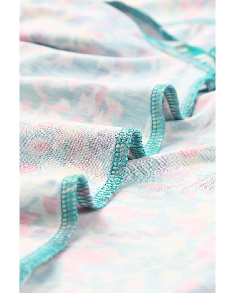 Azura Exchange Floral Print Ruffled Short Sleeve Babydoll Top - S