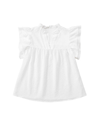 Azura Exchange Ruffle Flutter Sleeve Notch Neck Top - XL