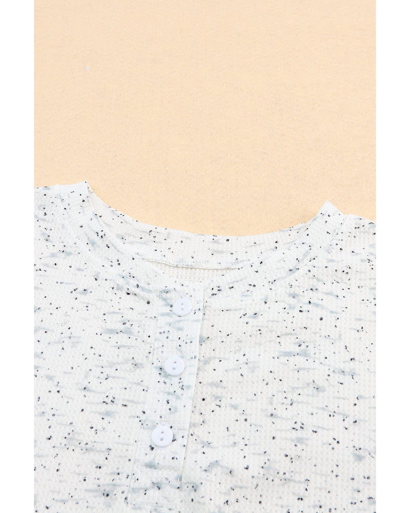 Azura Exchange Relaxed Rib Knit Long Sleeve Henley Top - M