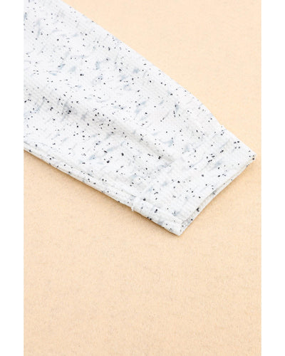 Azura Exchange Relaxed Rib Knit Long Sleeve Henley Top - M