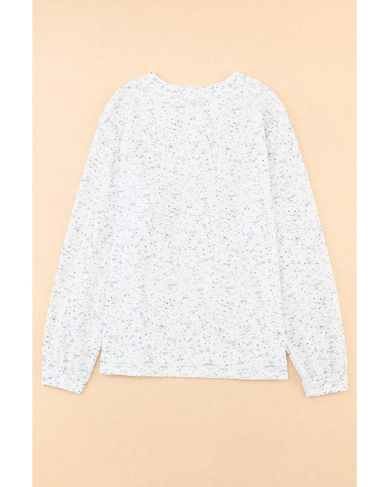 Azura Exchange Relaxed Rib Knit Long Sleeve Henley Top - M