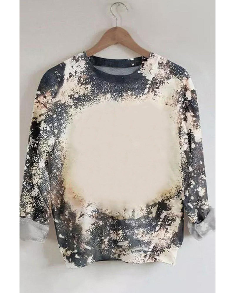 Azura Exchange Vintage Bleached Tie Dye Long Sleeve Top - M